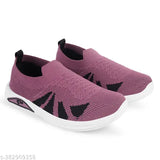 Pink mesh running shoes