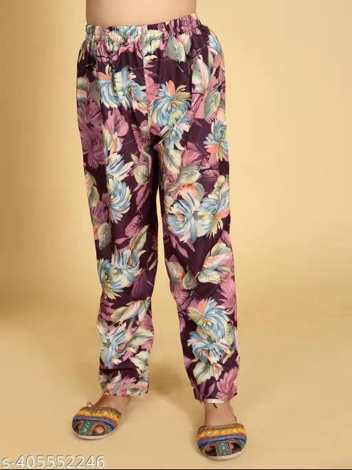 Vibrant printed kora muslin kurta Sharara set with dupatta for kids, Indian cultural heritage in festive wear