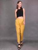 High-quality cotton stretch pants, solid color, Indian-made women's trousers (S-5XL)