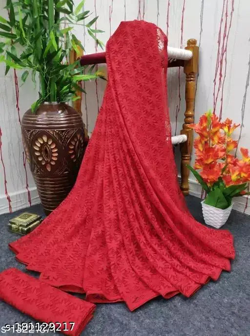 Art Silk saree with woven design, best star design work, single party wear from Net Aagam, hand wash or dry clean only