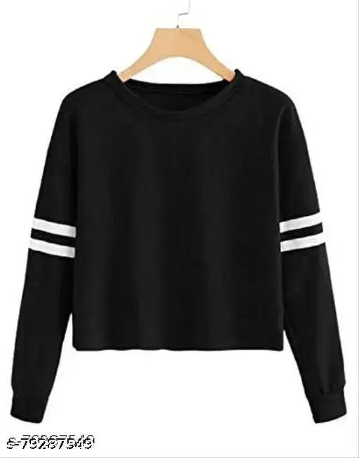 Long sleeve cotton crop top, solid color for women & girls by ELEVAJAET