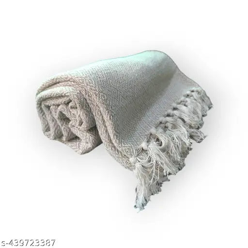 Antique Beige geometric print pure cotton sofa throw. Soft fibers, elegant design for home decor and travel use, increases sofa lifespan. Made in India