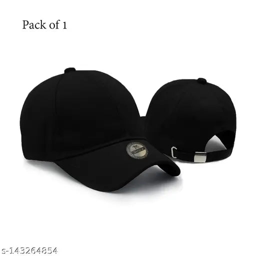 Cotton baseball cap in black and white, adjustable sport design for men, women, girls, and boys - trendy pack of 1 cap, designer branded under 99 from India