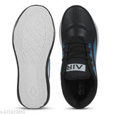 Dark blue, black, white textured running shoe