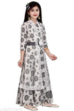 Silk printed net full length gown dress for girls party wear, three-quarter sleeves, suitable for cute girls aged 3-11 years
