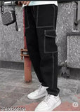 Black baggy jeans with multiple pockets
