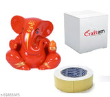 Indian-made, double-sided Polyresin Ganesh idol for car dashboards
