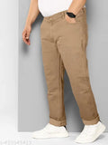 Brown cotton mens relaxed fit jeans