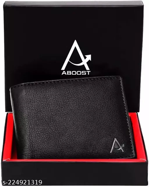 Black, genuine leather RFID blocking men's wallet - Indian-crafted, stylish gift hamper for men