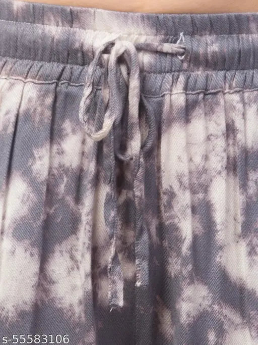 Tie Dye Night Wear Set in Vibrant Viscose Rayon - Unique patterns, comfortable fit, and easy care for versatile lounge or casual wear