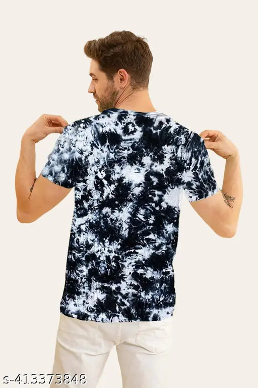 Tie Dye Stylish Men's Cotton T-shirt, short sleeves, vibrant dyed pattern, XS-XXXL sizes