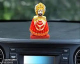 Resin Lord Khatu Shyam Ji idol, 10cm x 12.5cm x 10cm, marbled-look spiritual figurine for Mandir/Temple decor or office use