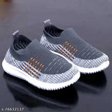Gray and orange kids slip-on sneakers