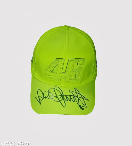 Neon yellow baseball cap with white logo