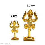 Golden handicraft Thirisul metal showpiece, 25-inch decorative item for Pooja room, office, or car dashboard