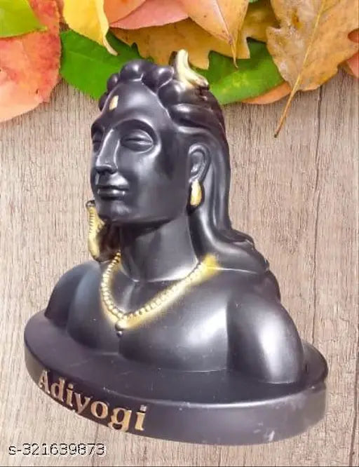 Black plastic Aadiyogi small home decor idol, ideal for spiritual & festival décor, perfect gift for festivals like Diwali, Raksha Bandhan, Groh Parvesh