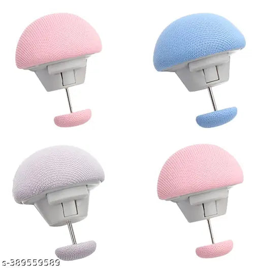 White, blue, pink and black quilt fixing clips with buttons