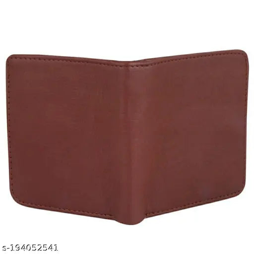 Faux leather bi-fold wallet, classic design with 2 compartments, free size (11x10 cm), perfect for men and women's daily use