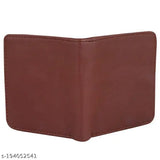 Faux leather bi-fold wallet, classic design with 2 compartments, free size (11x10 cm), perfect for men and women's daily use