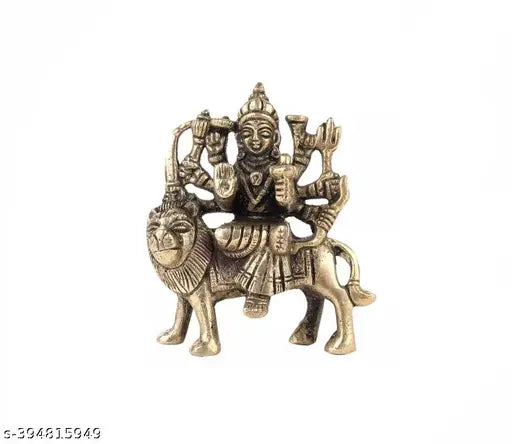 Pure brass Durga MATA Murti for home decor & Puja Room (H3inch), intricately detailed Indian god idol