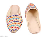 Colorful, embellished Rajasthani Juttis for girls and women, handcrafted mesh slip-ons