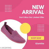Pink synthetic ballerinas - slip-on, comfortable flat shoes for women and girls (party wear & casual)