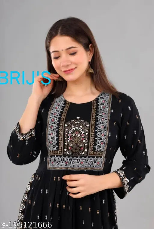 Rayon printed Taj Mahalyok Kurta with three-quarter sleeves, Indian ethnic wear for women, country of origin: India