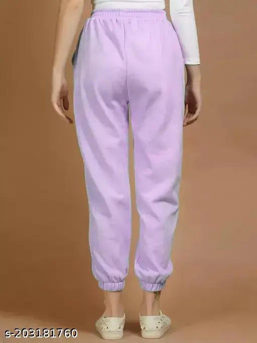 Purple tery cloth jogging pants for women