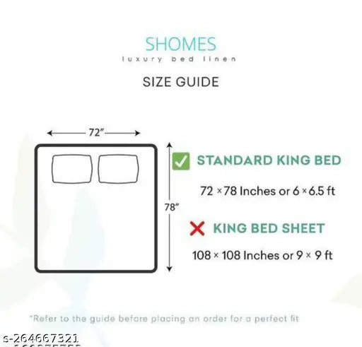 White Glace Cotton Geeta Enterprises fitted bedsheet (1) & pillow covers (2), romantic print, queen size (78x72 inches), best after wash
