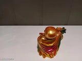 Resin Feng Shui Laughing Buddha potli wala figurine for prosperity, wealth, and good luck with money coin