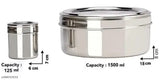 Stainless steel spice box set with see-through lid and 7 spoons, containing 1500ml