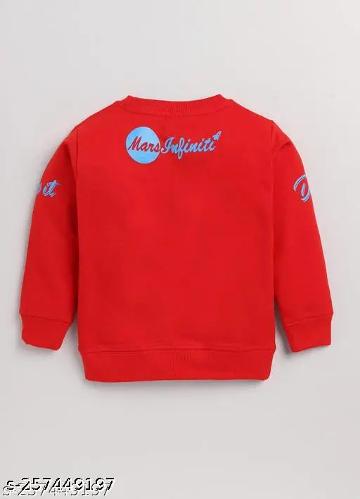 Rust cotton sweatshirt for kids, printed design, long sleeves, ideal for gifting, 6-12 months size