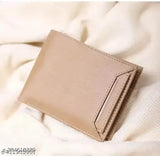 Genuine beige leather RFID protected men's wallet, compact design with 5 card slots, coin pocket, and hidden pockets. Made in India