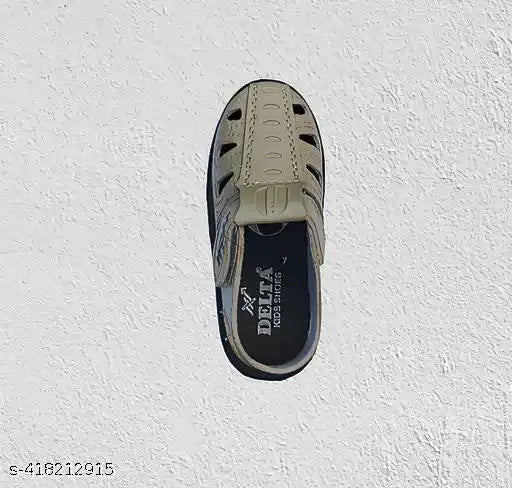 Fabulous high quality black leather sandals for kids with velcro closure and rubber sole