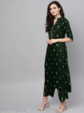 Rayon printed kurta and palazzo set for women, three-quarter sleeves, Indian design, single size available