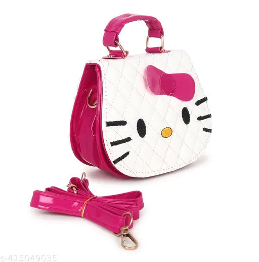 Hello Kitty purse, pink with white stitching