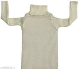 Woolen highneck sweaters for kids (0-4 years), soft and skin-friendly, black, white, blue, beige, pink, yellow, Indian origin