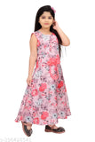 Sweet Pink Cotton Blend Digital Print Gown - Trendy and versatile partywear from TMTRENDZ