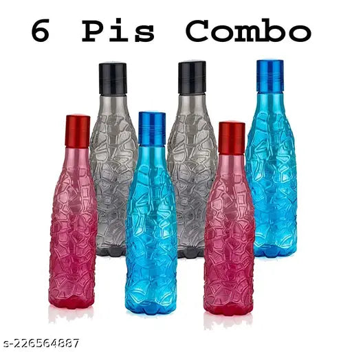 Multicolor PET plastic water bottle set for home, office, gym, travel, hiking – leak-proof, BPA-free, and food-grade