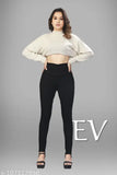 New Fashionable high west denim broadbelt Black jegging for woman