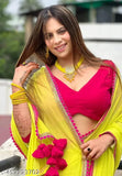 Womens Banarasi silk saree with unstitched blouse piece