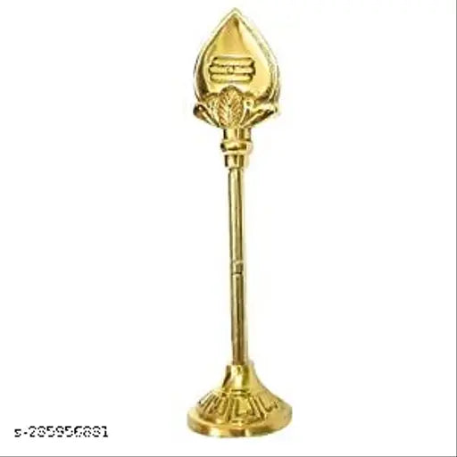 Brass traditional Lord Murugan Stand, 6-inch height idol with Vel (spear), symbolizing wisdom and valour