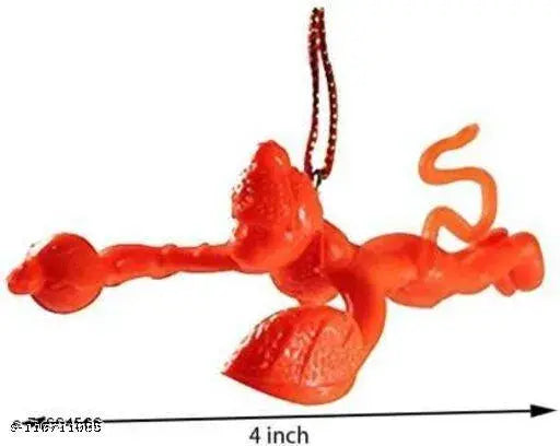 Orange plastic Hanuman idol car decoration, flying Lord Hanuman figurine for vehicle ornamentation