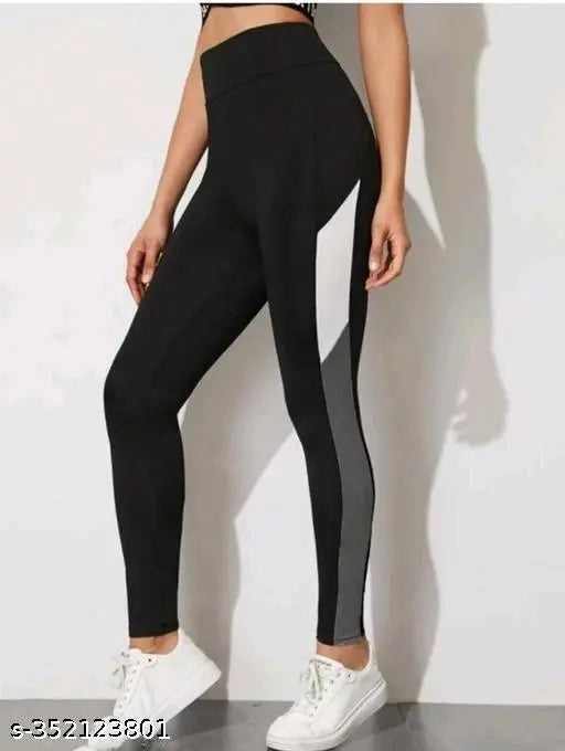 Peach solid polyester spandex activewear tights for women - gym leggings with one side pocket, perfect for yoga, cycling, and running