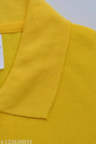Yellow Collar Matty Cotton Blend t-shirt, solid color for men on hanger, India origin