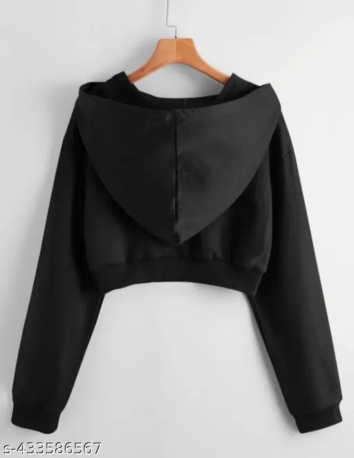Black huddies with hood, zip closure