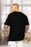 Black printed round neck pure cotton T-shirt, modern design with long sleeves, perfect for every season wear. Ideal for casual summer outfits or pairing with jeans or trousers. Unique Indian-designed T-shirt for comfortable and stylish look