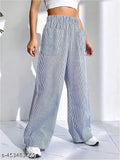 Blue striped high waist pants