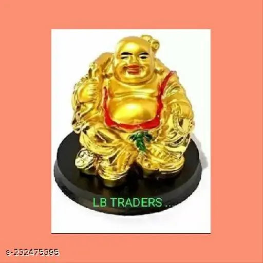 Multicolor Polyresin LB Handcrafted Feng Shui Lucky Laughing Buddha, 10cm x 10cm x 10cm decor showpiece for prosperity and financial luck, made in India