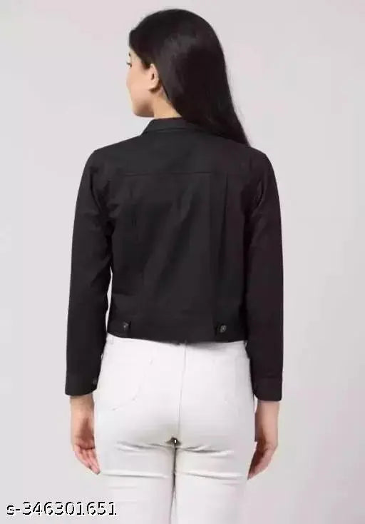 Marhaba fashionable denim jacket, long sleeves, white pants